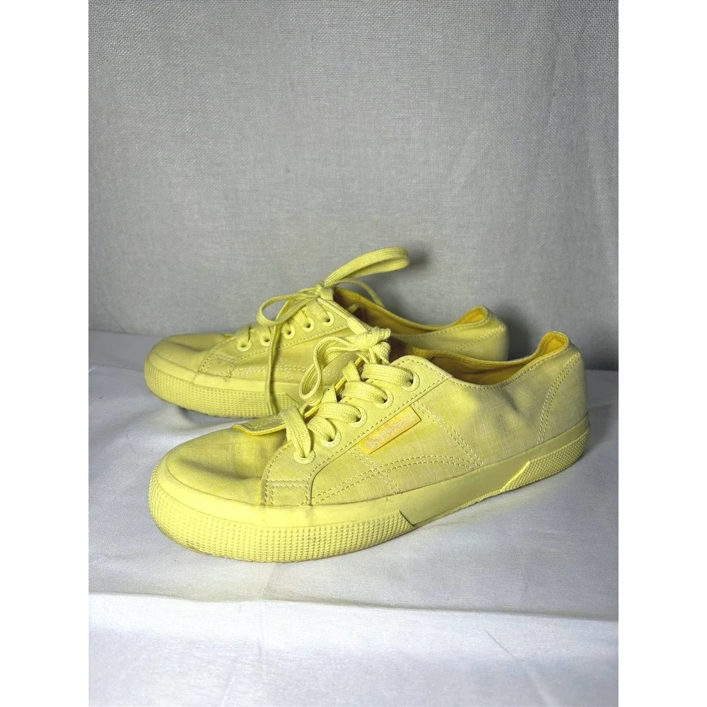 Superga 2750 Cotu Classic Yellow Canvas Low Top Sneakers Womens 7.5W EU 38